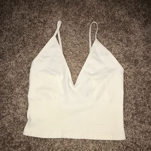 Seamless V Neck Brami Bralette Cream M/L